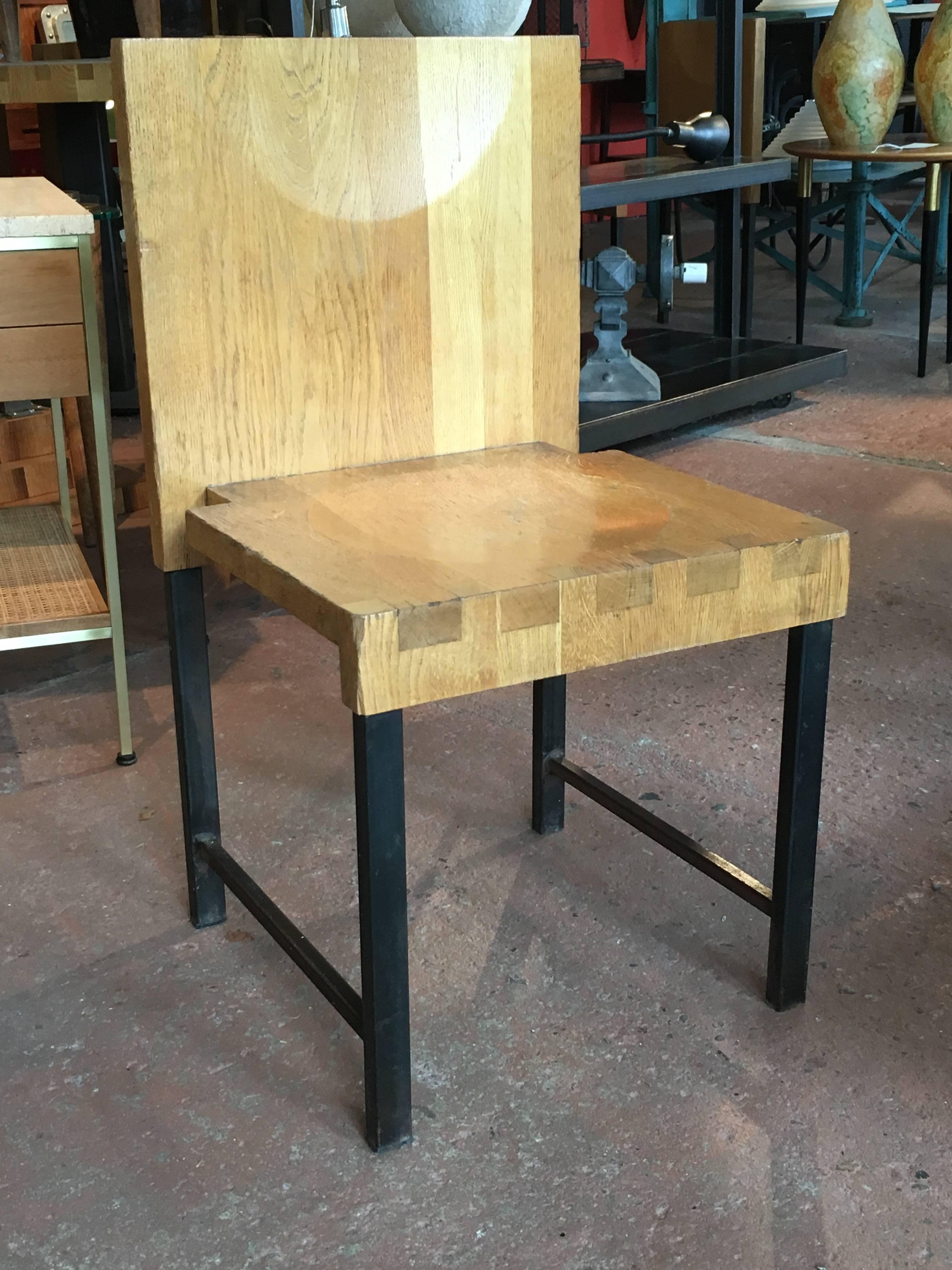 Set of 10 Scandinavian Modern Wood and Steel Dining Chairs In Good Condition In Pound Ridge, NY