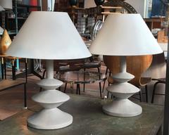 Ein Paar Giacometti-Lampen aus Gips von Jacques Grange für Yves Saint Laurent
