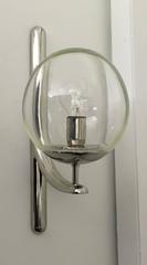 Impressive Italian Chrome Wall Sconce with Signed Venini Glass Ball Shade