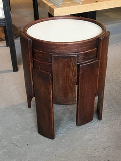 Set of Four Cassina Black and White Top Bentwood Nesting Tables