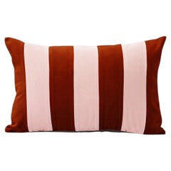 Ametista II Brick & Pink Velvet Deluxe Handmade Decorative Pillow