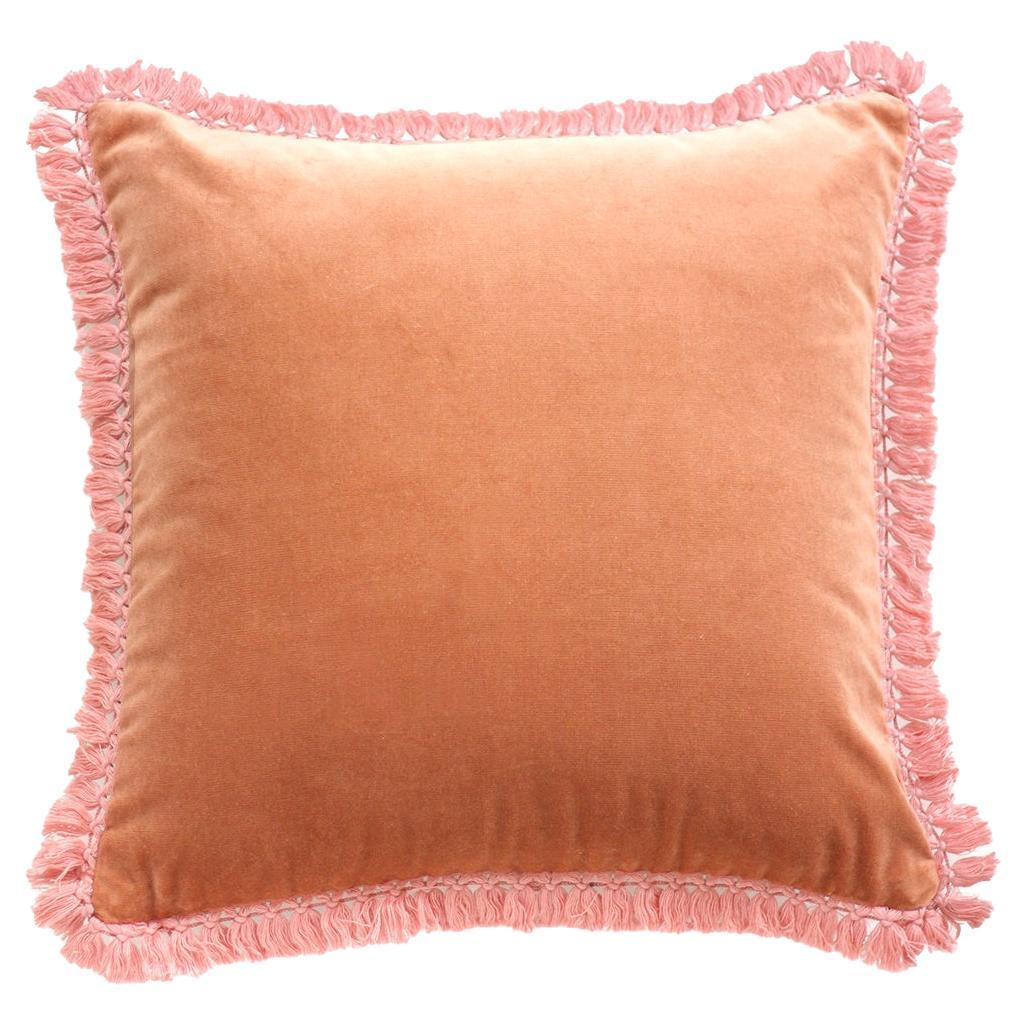 Coussin décoratif IRIS Salmon Velvet Deluxe fait à la main