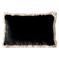 Daisy II black Velvet Deluxe Handmade Decorative Friged Cushion