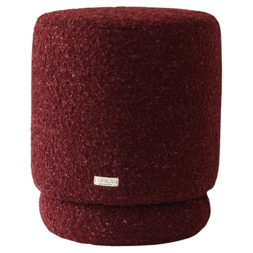 Pouf ottomano organico moderno ONIX in Bouclé color Bordeaux