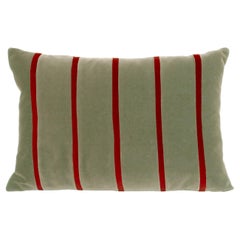AMAZONITE Stone Green & Rubi Striped Velvet Deluxe Handmade Decorative Pillow