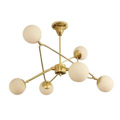 Six Globe Adjustable Chandelier, Italy, 1960s