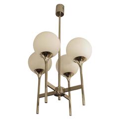 Diminutive Four-Globe Chrome Chandelier, Italy, 1960s 12