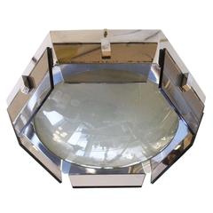 Hexagonal Flush Mount by Veca with Smoked Glasses, Italy, 1960s Hexagonal Flush Mount by Veca with Smoked Glasses, Italy, 1960s