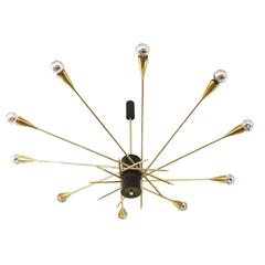 Spiked Italian Mid-Century Chandelier Attributed to Stilnovo 10