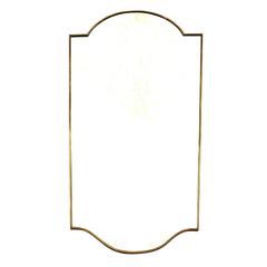 Elegant Italian 1950s Mirror with Brass Frame