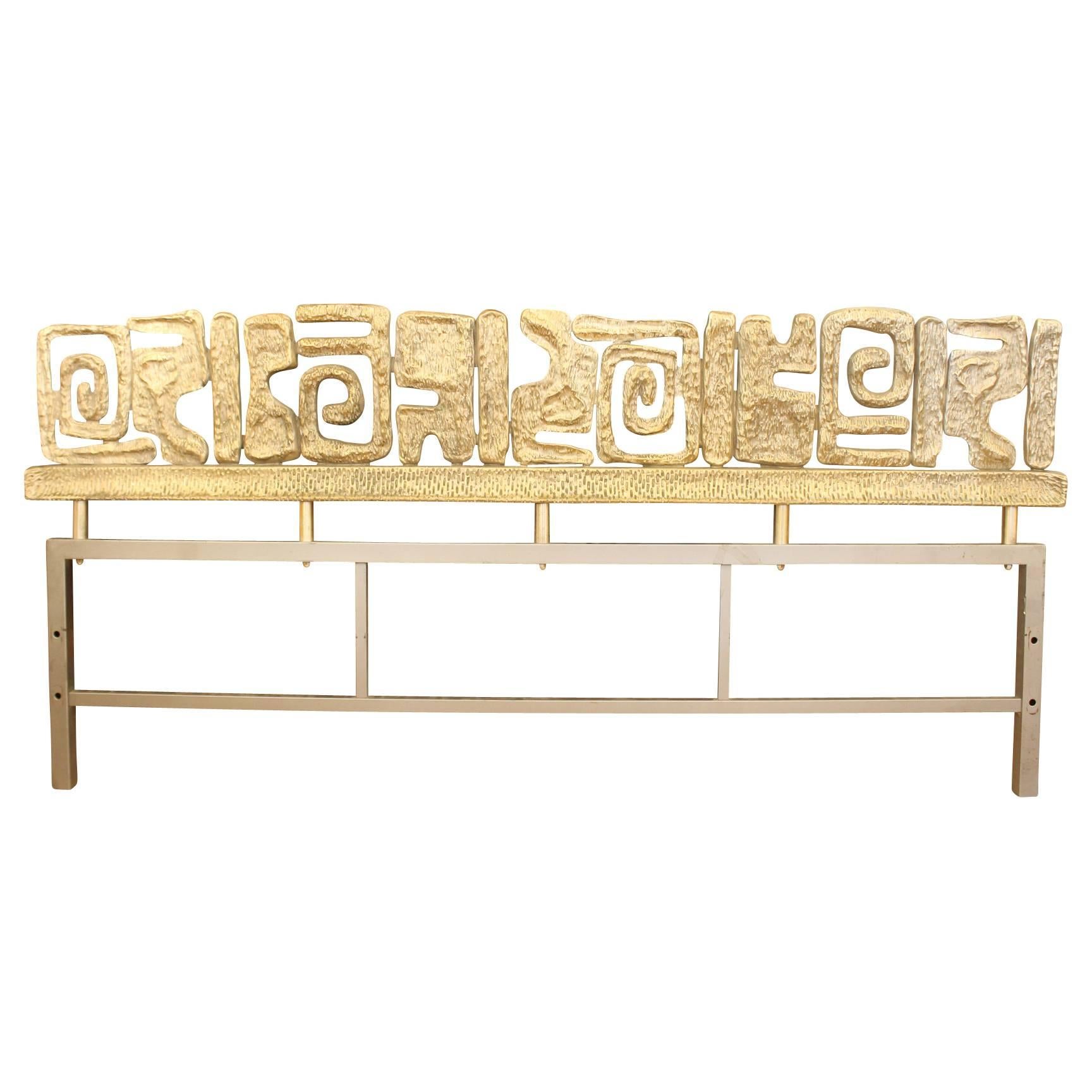 Silvered Bronze Headboard by Luciano Frigerio