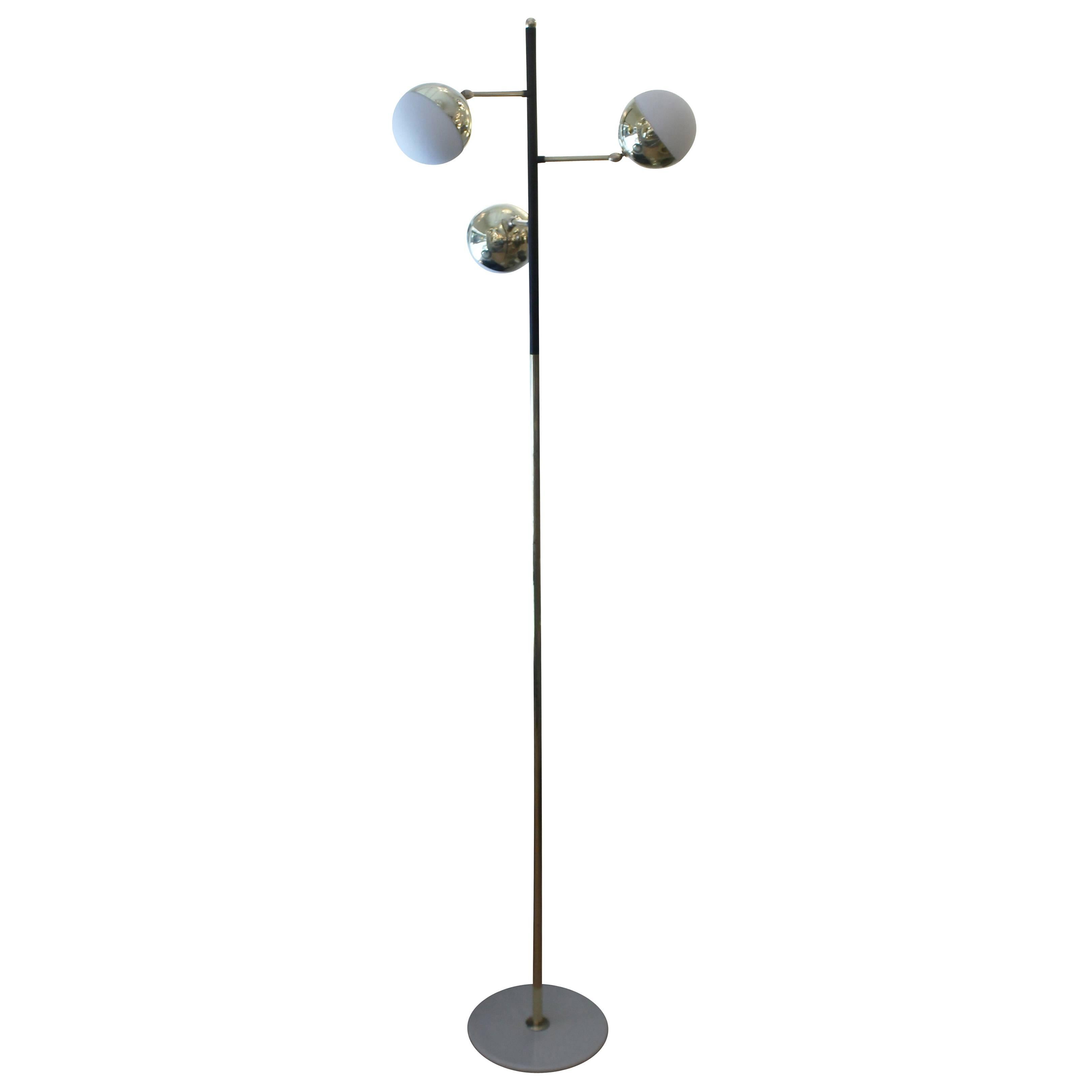 Stilnovo Style Floor Lamp with Three Adjustable Globes