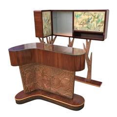 Unusual and Rare Italian 1940s Dry Bar 8