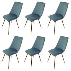 Set of Six Sleek Mid-Century Dining Chairs