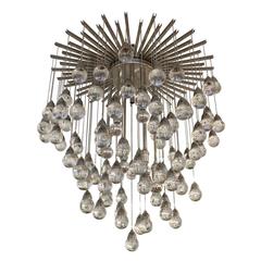 Vintage Flush Mount Chandelier by Zero Quattro with Glass Spheres