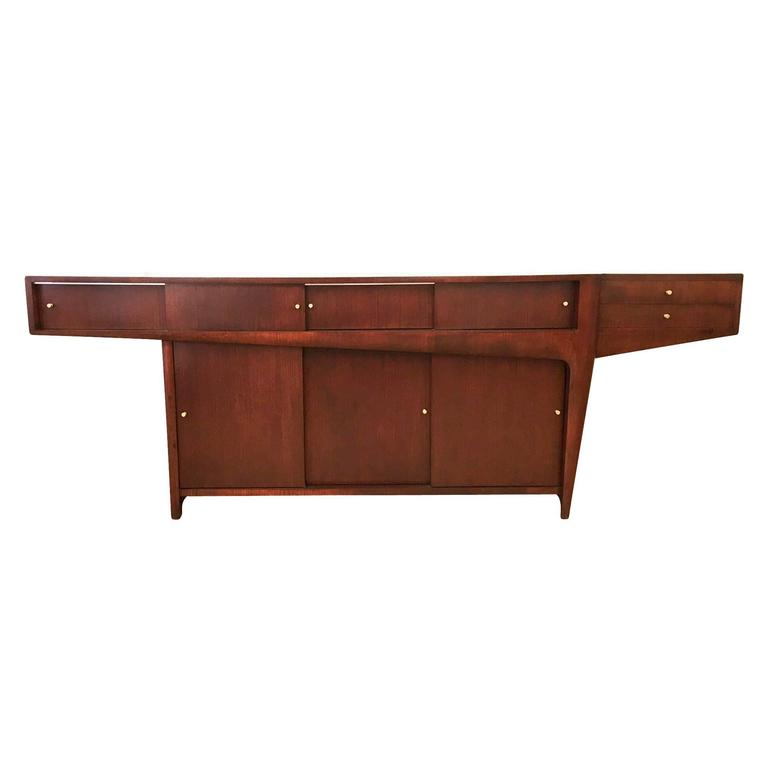 Large Italian Mid Century Rosewood Credenza For At 1stdibs Large Italian Mid Century Rosewood Credenza For