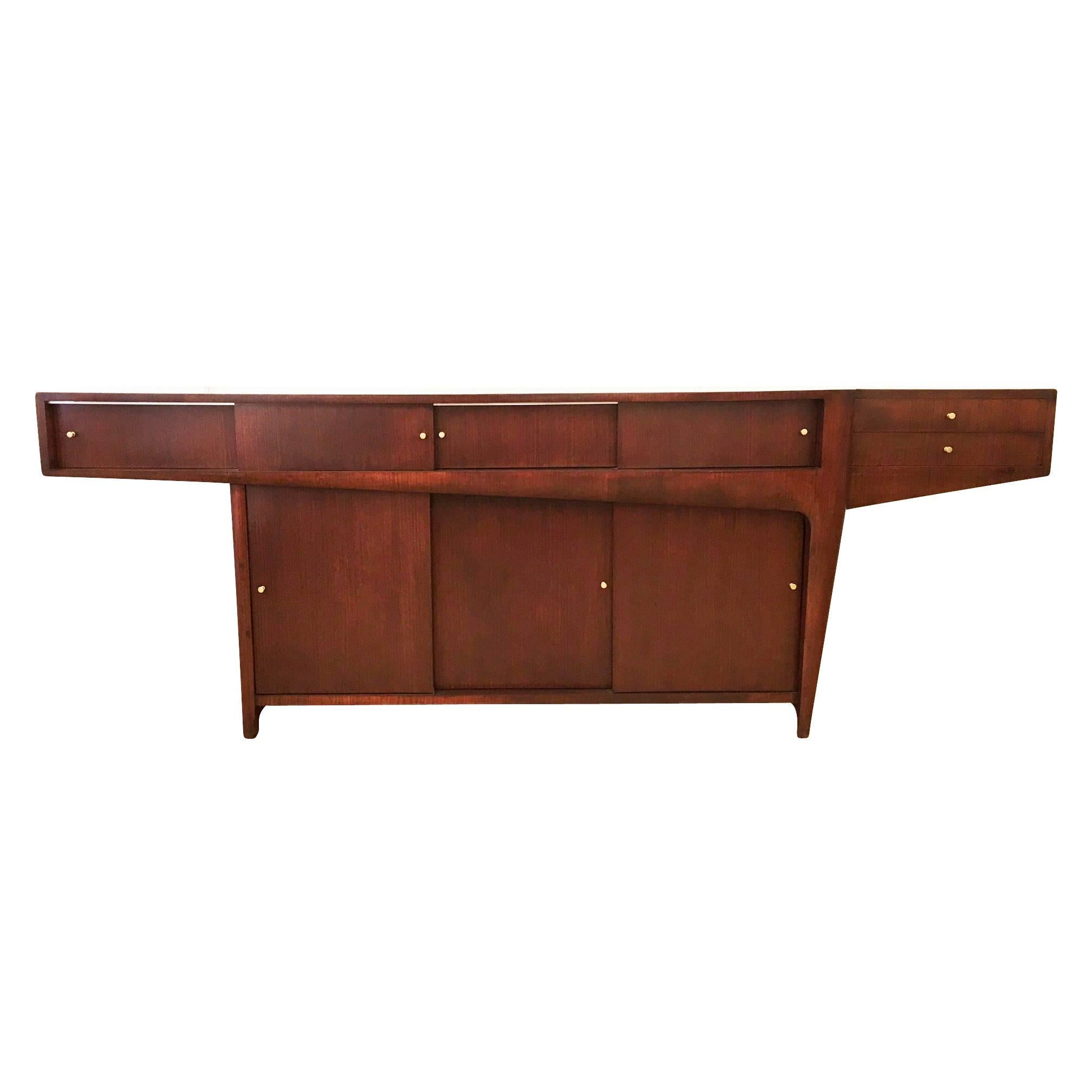 Large Italian Mid-Century Rosewood Credenza