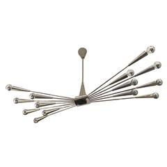 Nickel-Plated Lumi Chandelier, Re-Edited for Gaspare Asaro 6