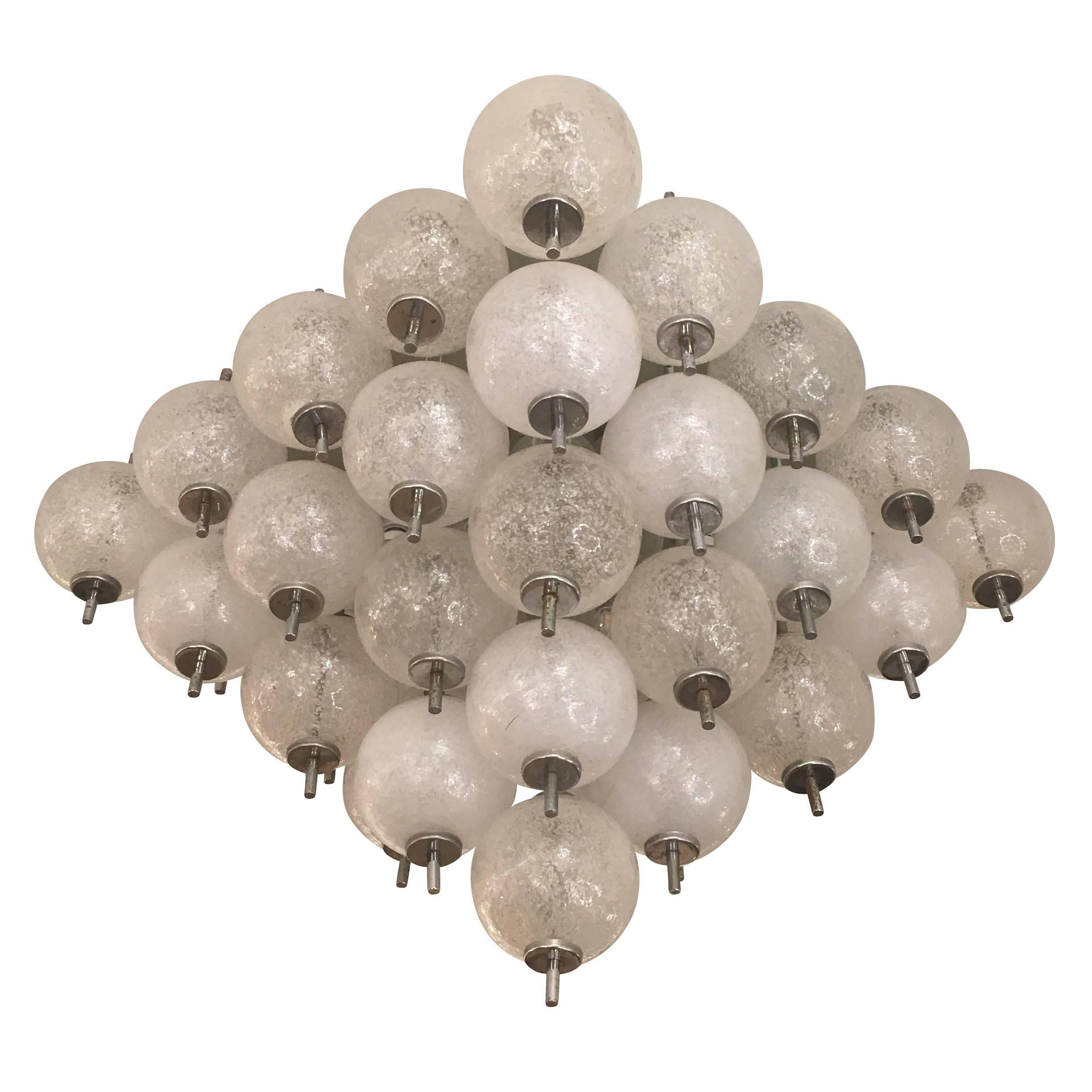 Murano Flush Mount Fixture Attributed to Seguso