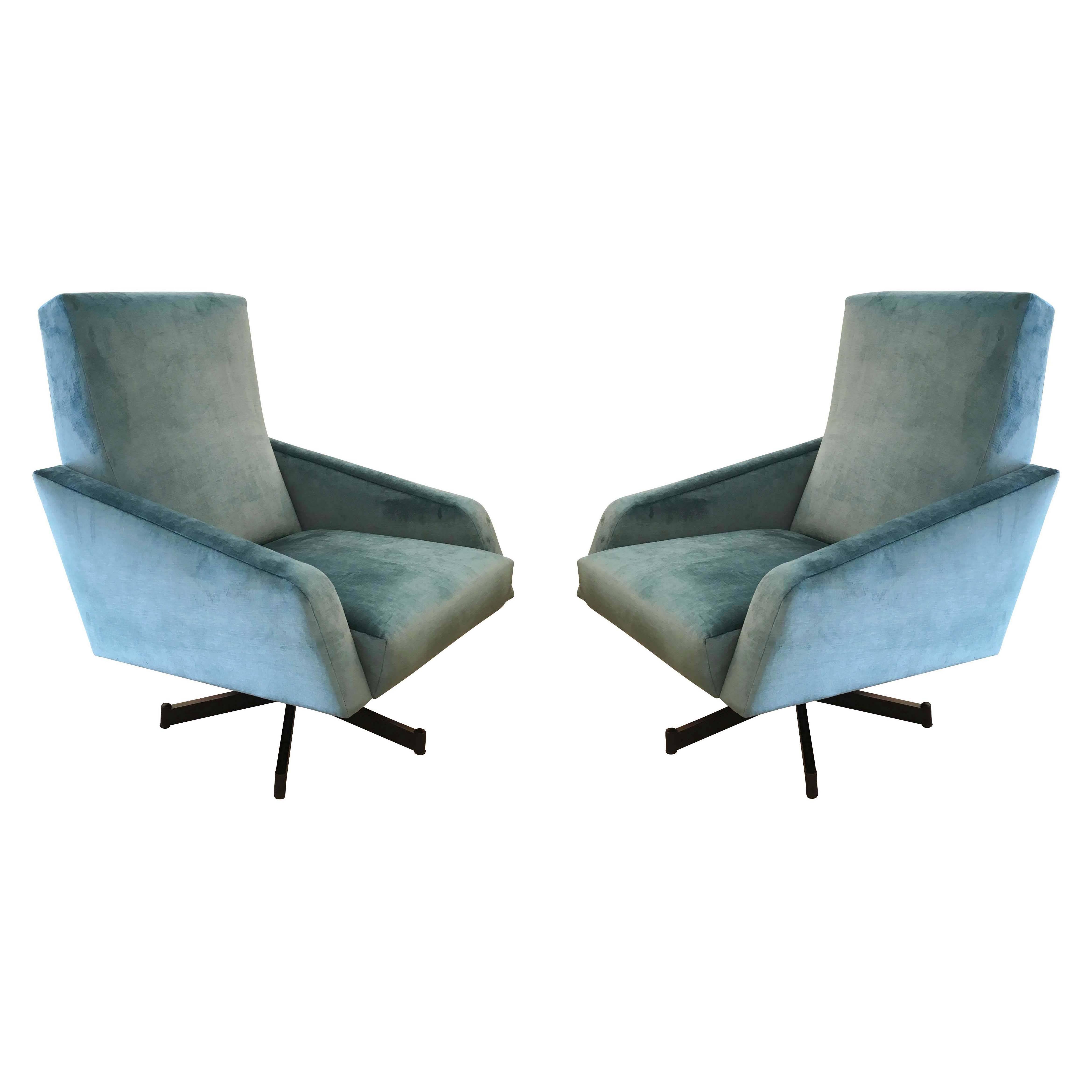 Mid century swivel rocker lounge chair for sale at 1stdibs