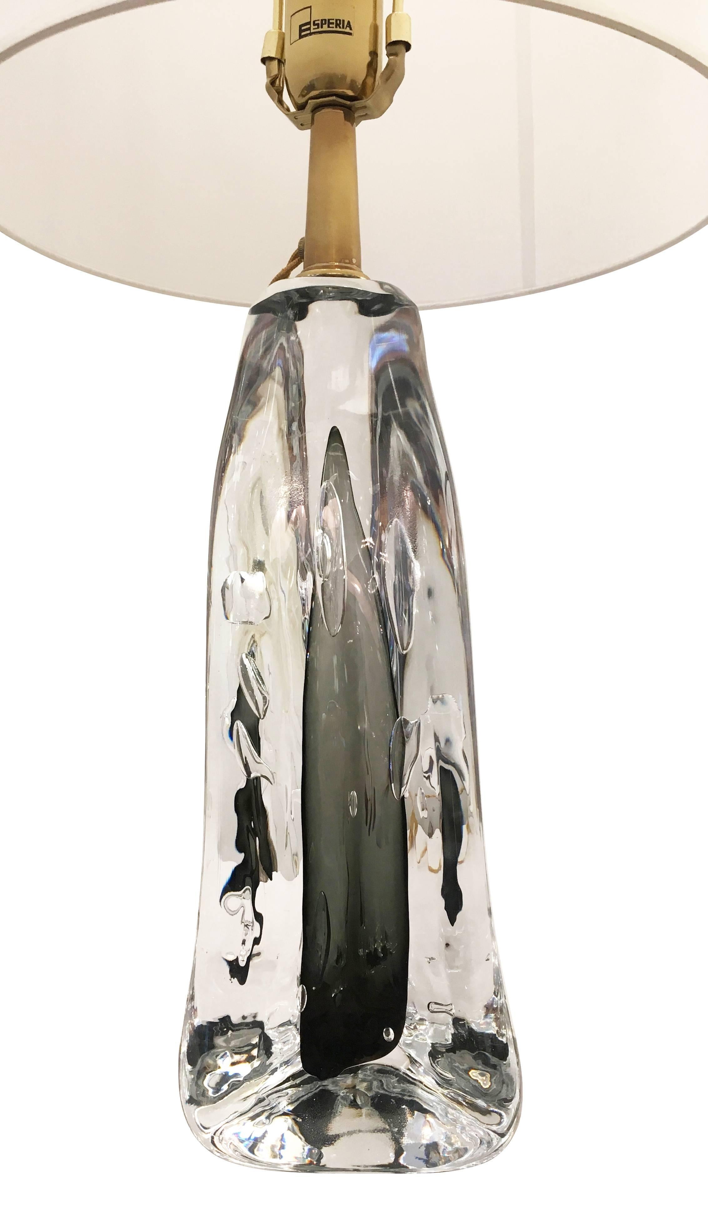 Modern “Bolla” Infused Glass Table Lamp by Esperia  for Gaspare Asaro