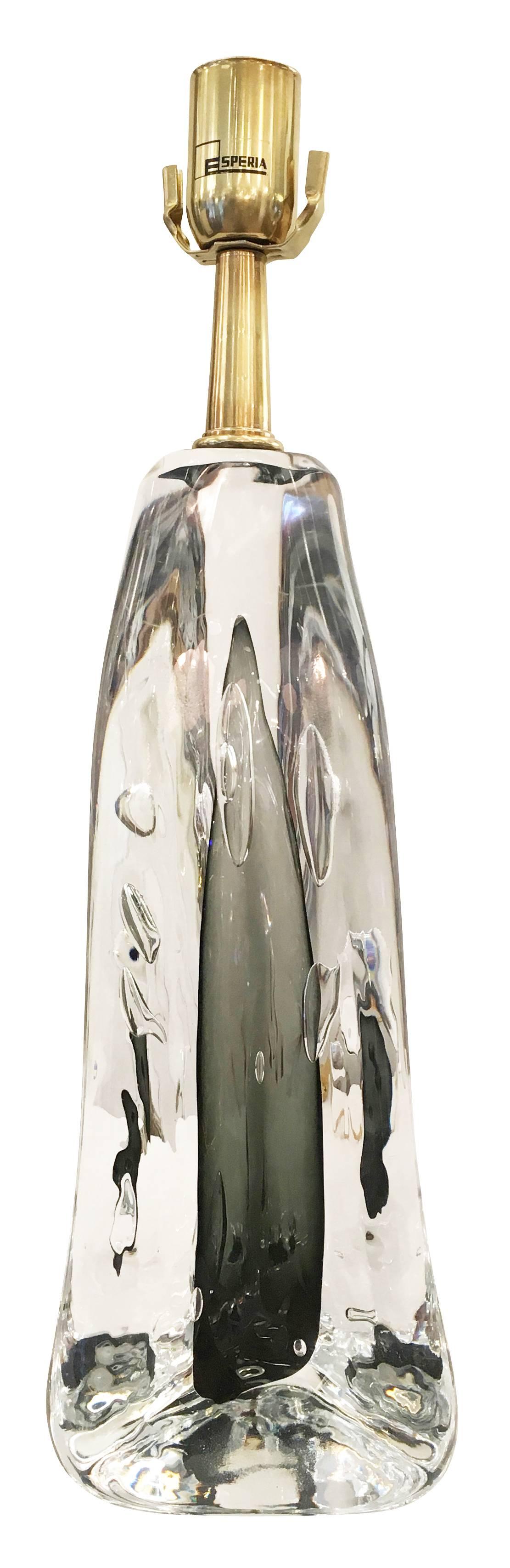 Italian “Bolla” Infused Glass Table Lamp by Esperia  for Gaspare Asaro