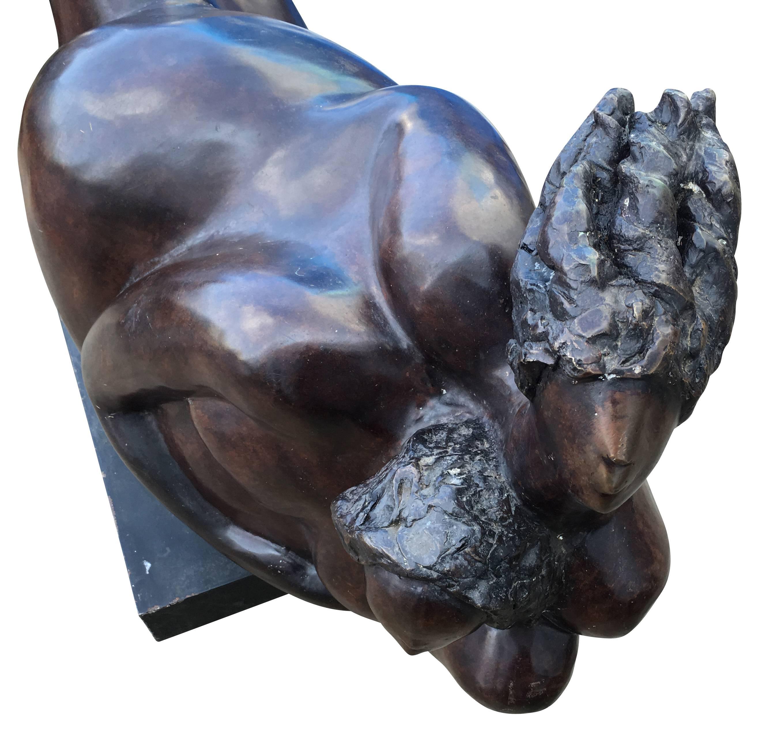 American Large Oil Rubbed Bronze Sculpture