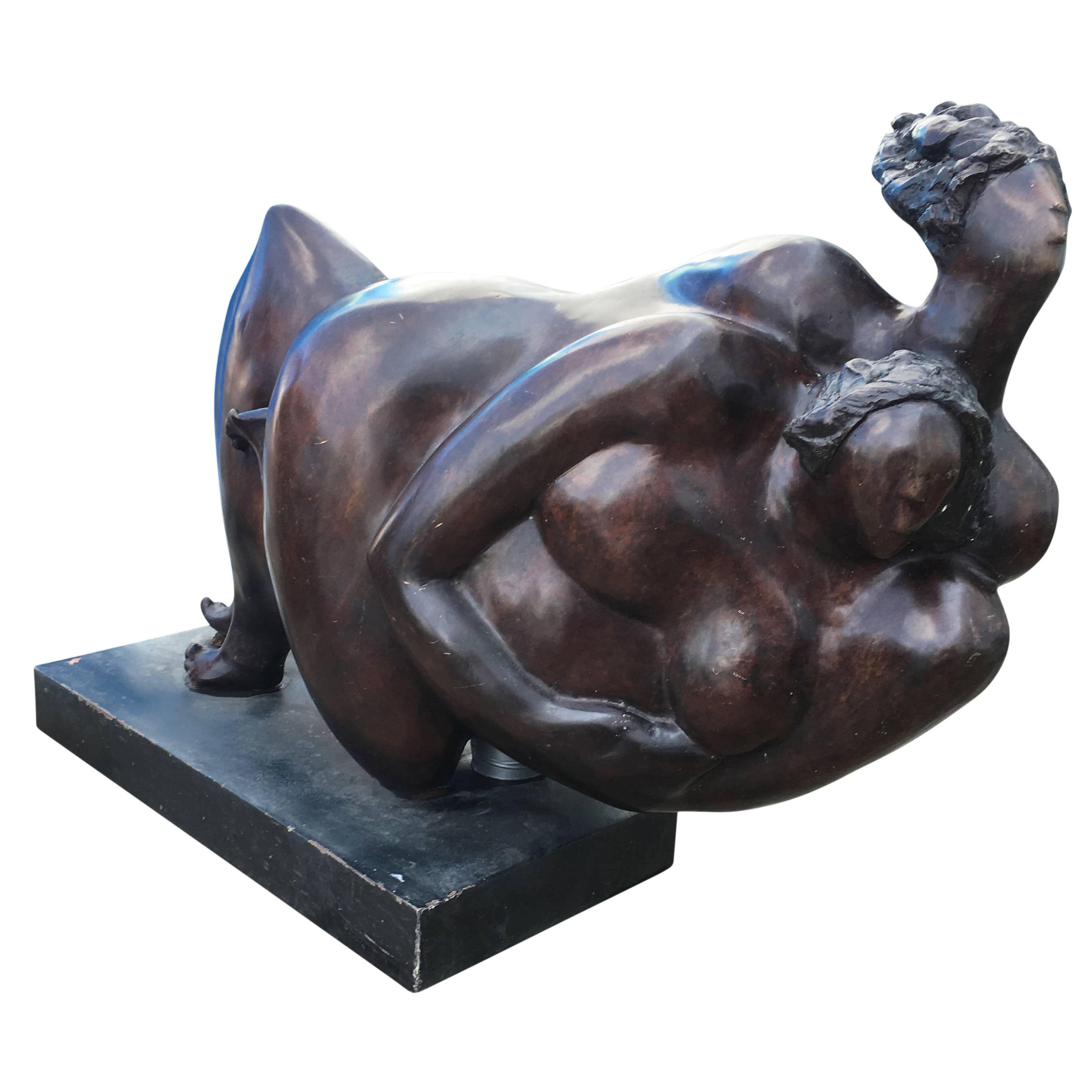 Modern Large Oil Rubbed Bronze Sculpture