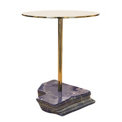 Lapis Lazuli and Brass Side Table by Studio Superego