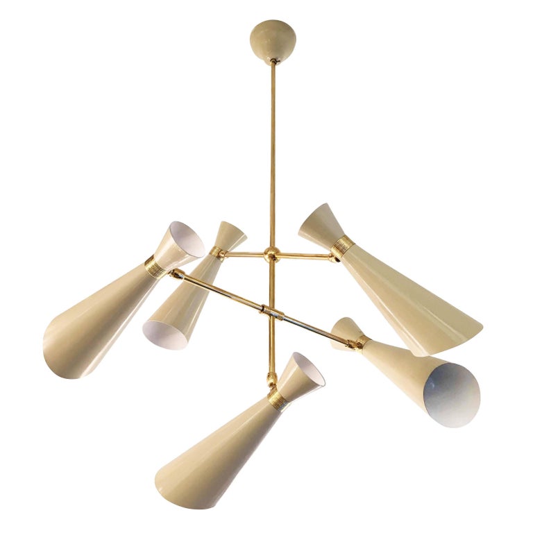 FiveLight Articulating Midcentury Chandelier at 1stDibs