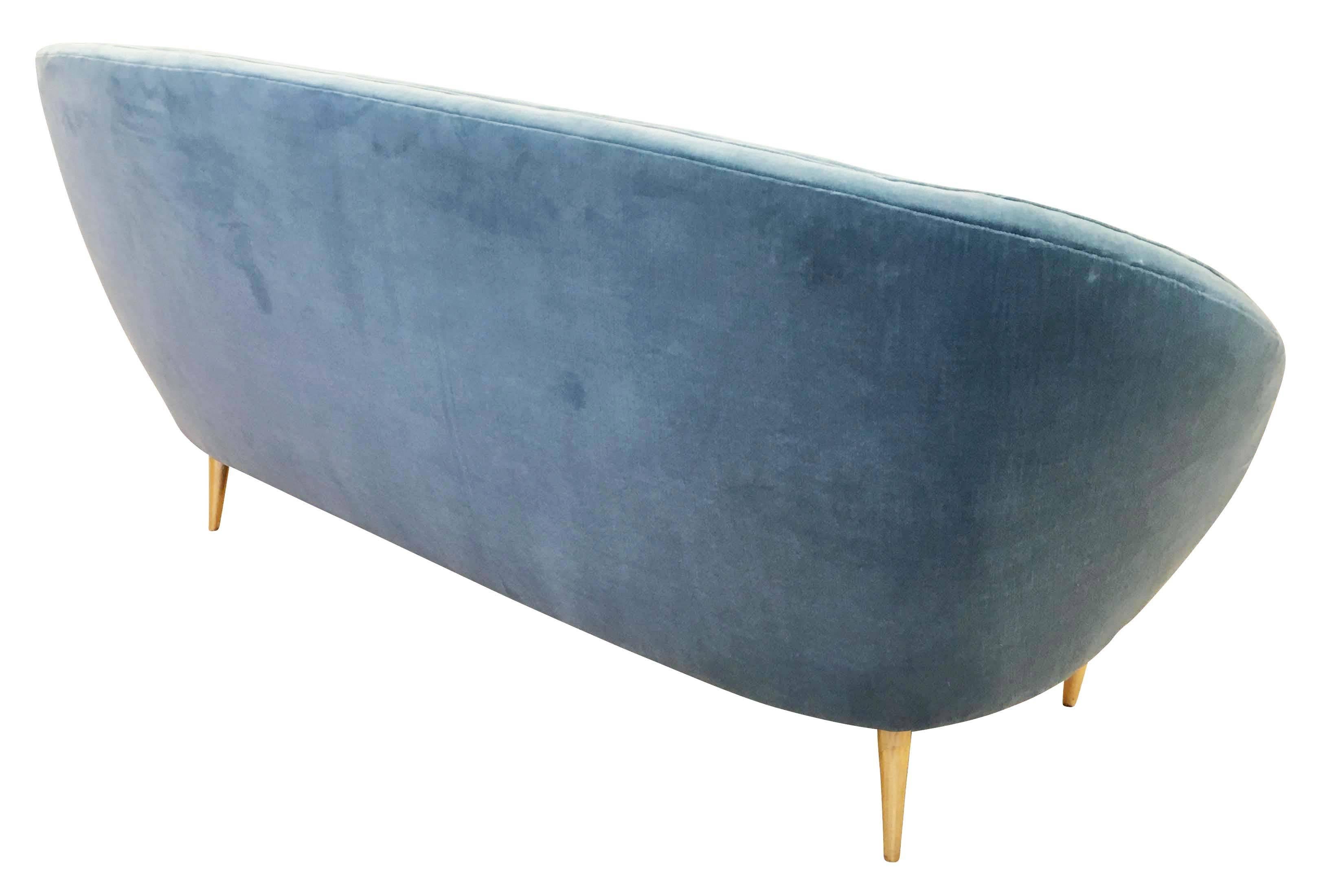 Italian Midcentury Loveseat by ISA In Excellent Condition In New York, NY