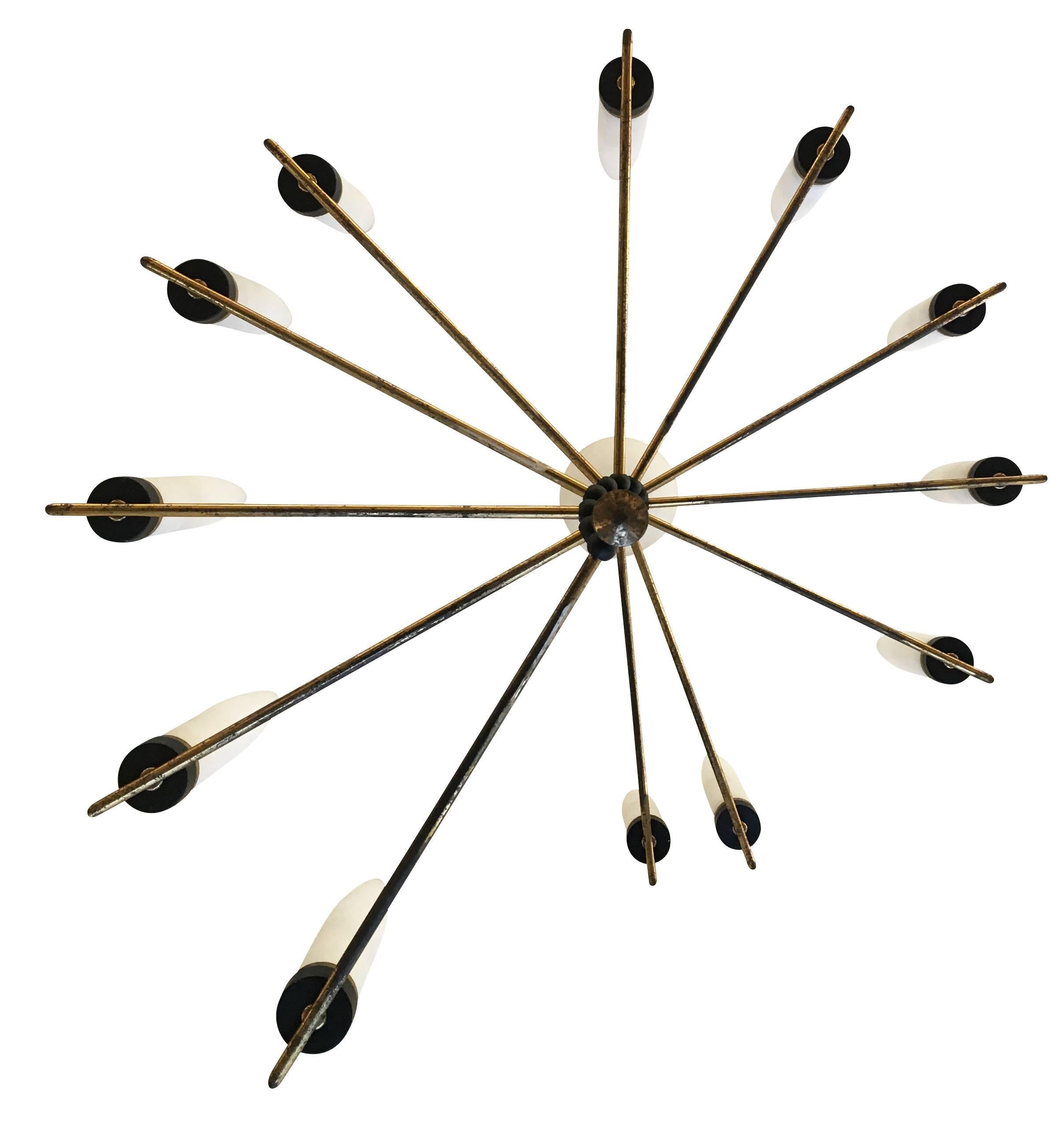 Spiral Chandelier, Italy, 1950s In Excellent Condition In New York, NY