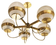 Brass Chandelier by Lamperti, Italy, 1960s