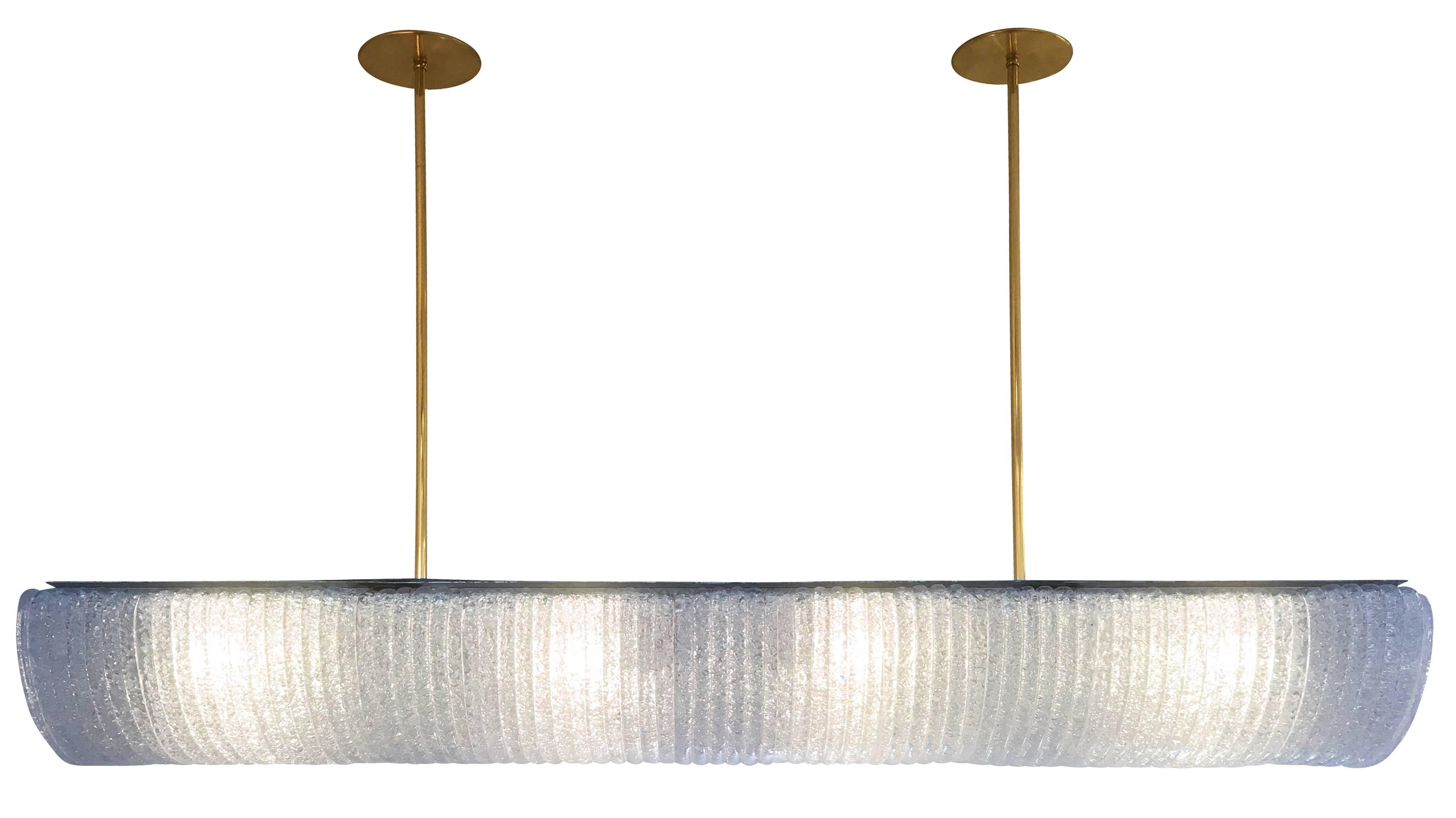 Elongated Ceiling Light in the Style of Barovier and Toso In Excellent Condition In New York, NY