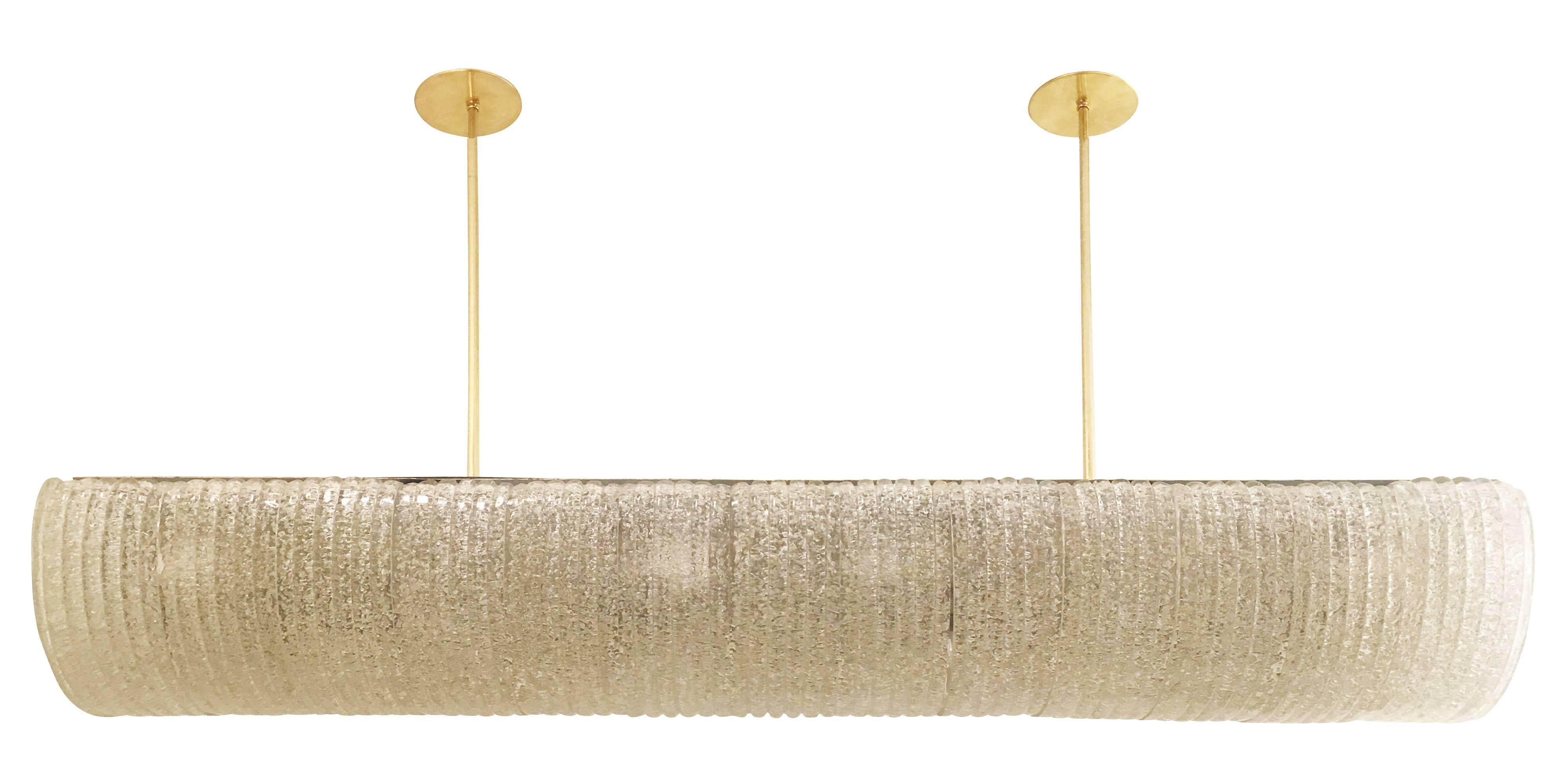 Mid-Century Modern Elongated Ceiling Light in the Style of Barovier and Toso