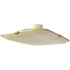 Large Frosted Glass Fontana Arte Flush Mount Model 1486/1