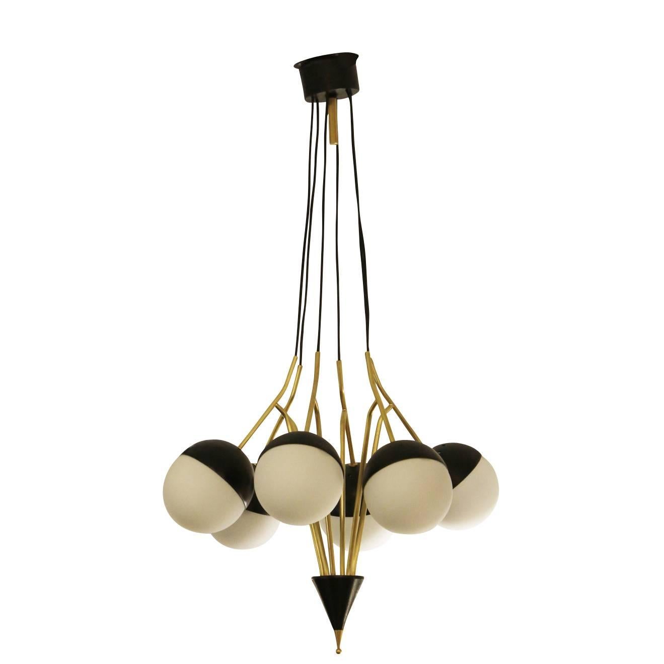 Stilnovo Attributed Chandelier, Italy, 1960s