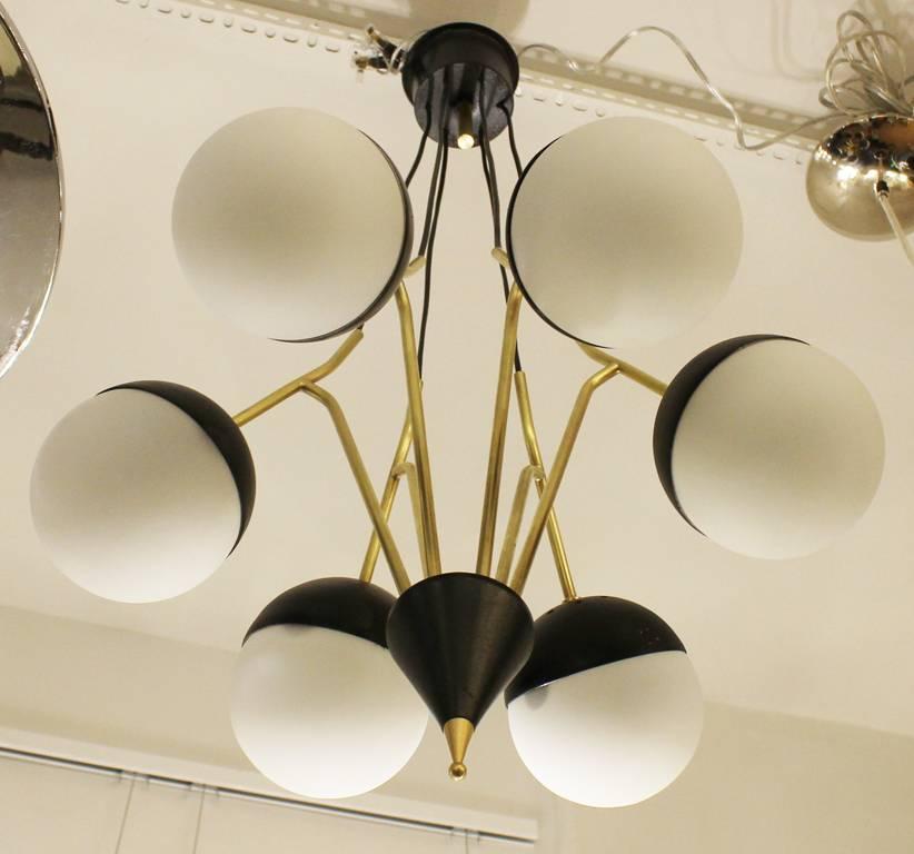 Stilnovo Attributed Chandelier, Italy, 1960s In Excellent Condition In New York, NY