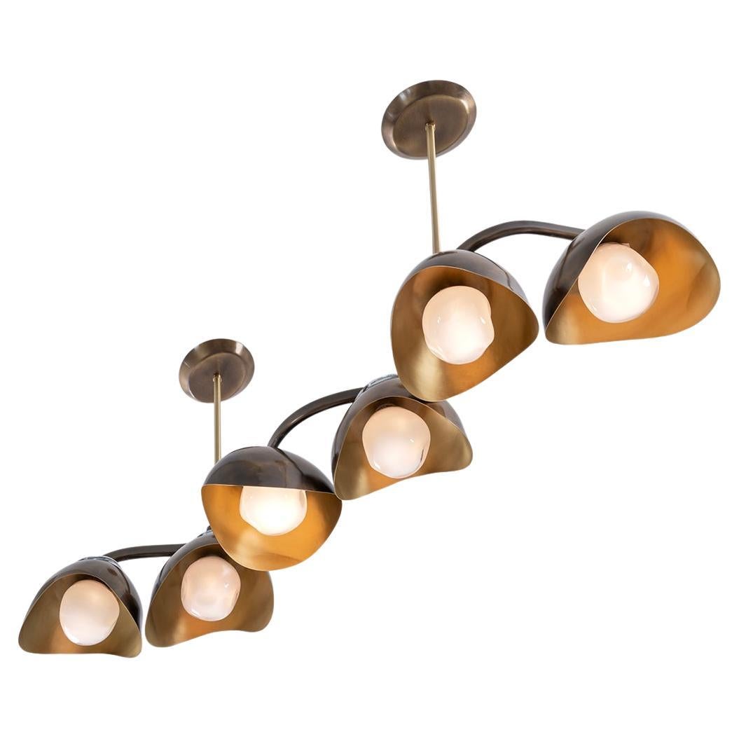 Serpente Ceiling Light by Gaspare Asaro- Bronze and Satin Brass Finish For Sale