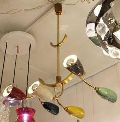 Playful Chandelier with Rotating Shades, Italy, 1960s