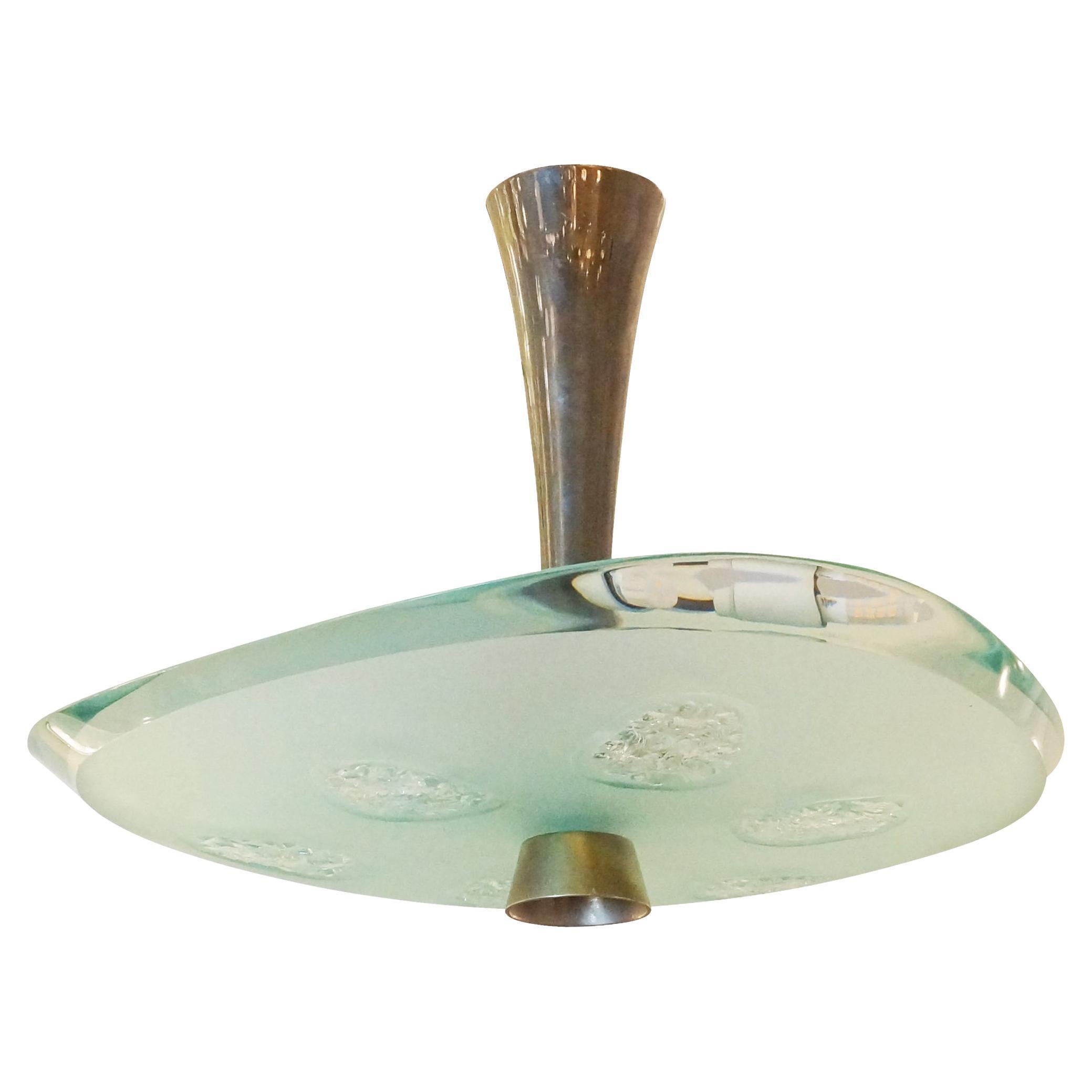 Plafoniera Fontana Arte modello 1748 di Max Ingrand-Bronze Hardware