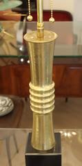 Sculptural Brass and Marble Table Lamps, Italy, 1960s