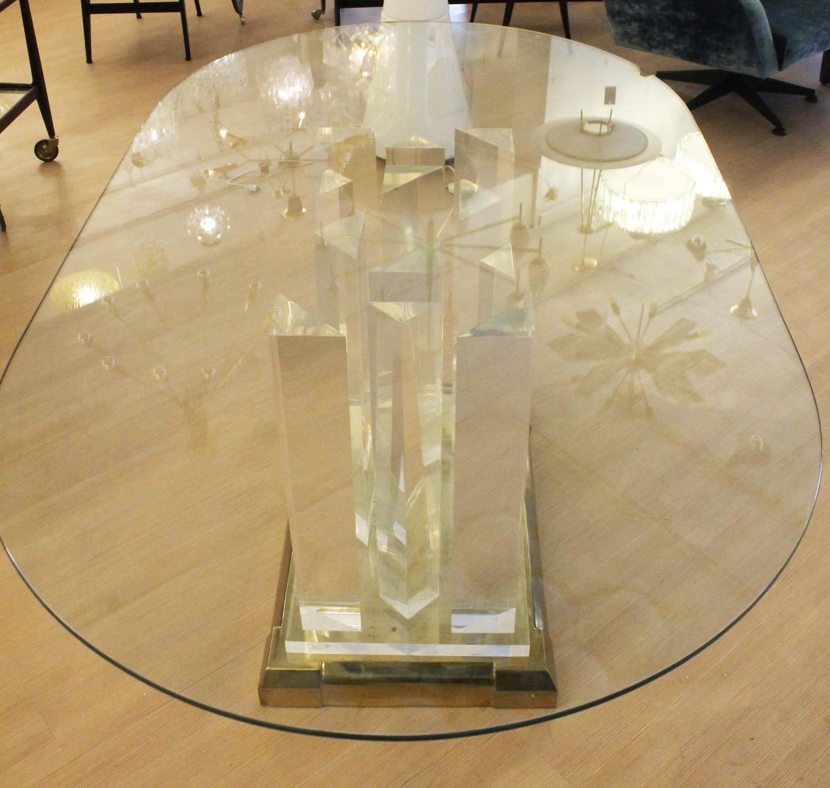 Late 20th Century Lucite Dining Table in the Style of Jeffrey Bigelow