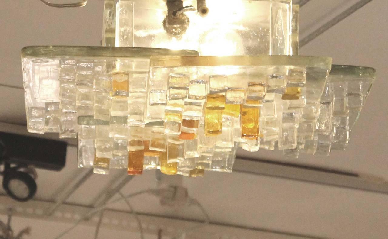 Mid-Century Modern Glass Ceiling Light by Poliarte, Italy, 1960s-1970s
