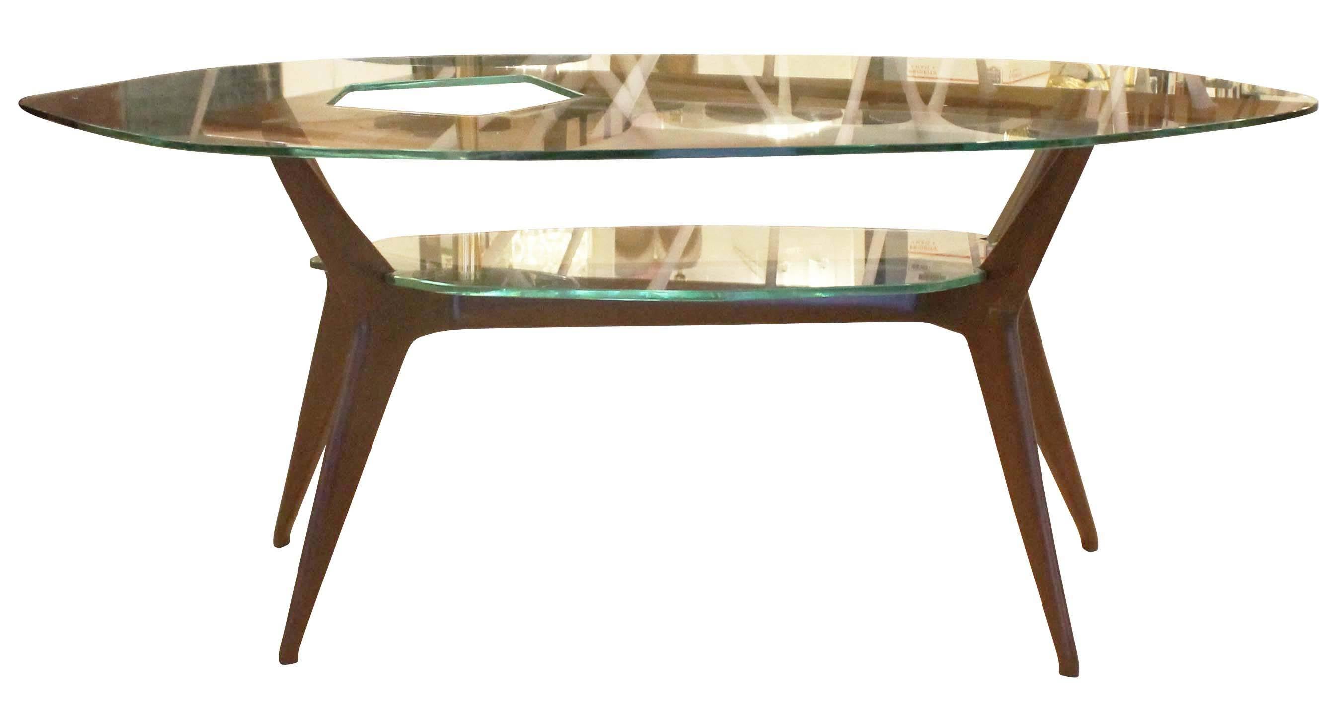 Mid-Century Modern Unique Coffee Table in the Style of Ico Parisi, Italy, 1960s