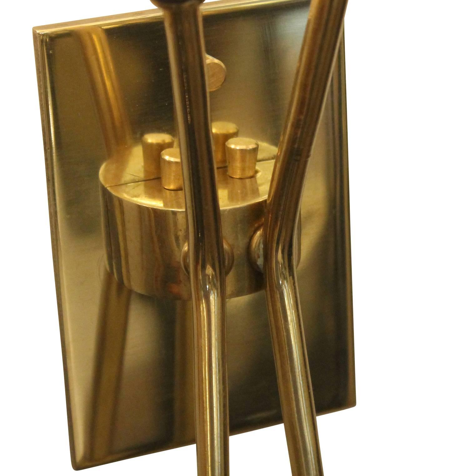 Pair of Two Light Stilnovo Style Sconces, Italy, 1960s In Good Condition In New York, NY