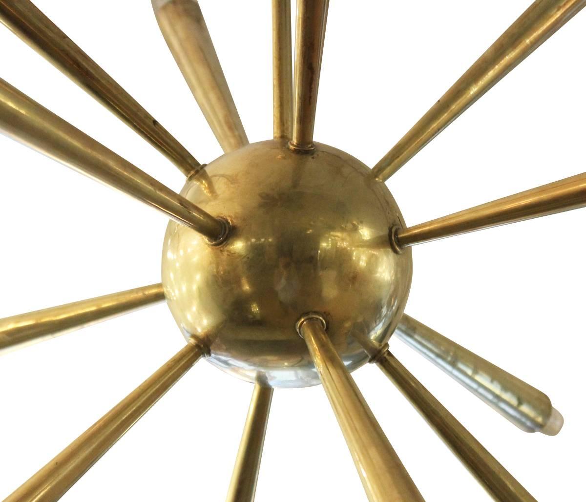 Italian Early Brass Sputnik Chandelier, Italy, 1950s