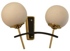 Pair of Two Globe Stilnovo Style Sconces