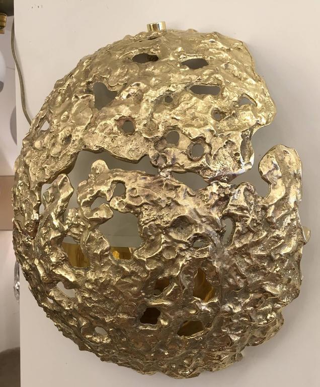 Cast Bronze "Meteorite" Wall Lights by Esperia For Sale at 1stdibs