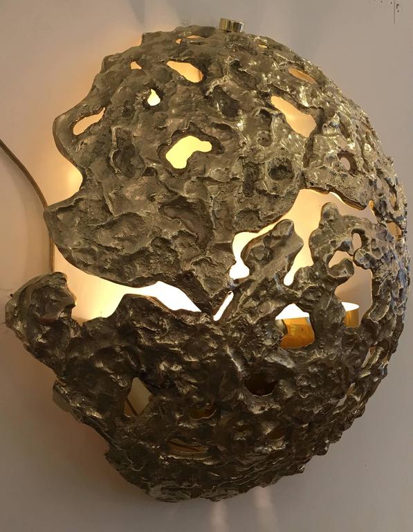 Cast Bronze "Meteorite" Wall Lights by Esperia For Sale at 1stdibs